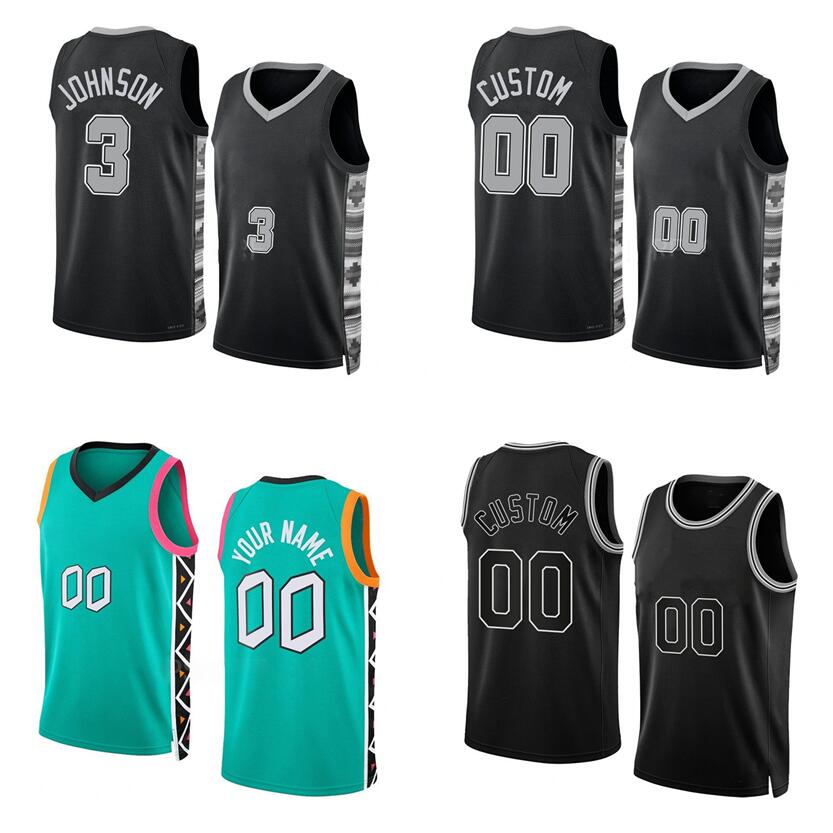 

Keldon Johnson Basketball jerseys custom any name number S-XXL 2022-23 black red white Men Women Youth city jersey, With logo