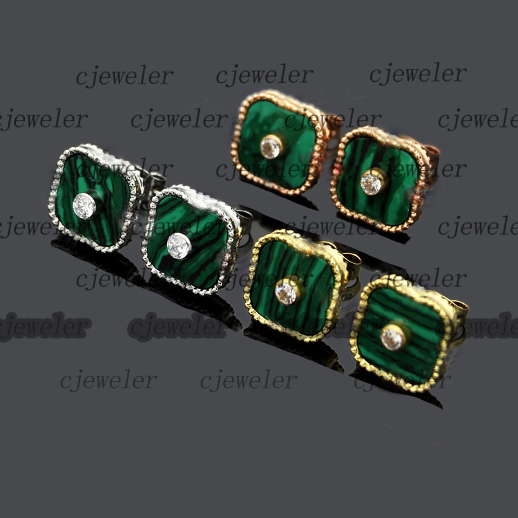 

Charm stud earrings Four leaf flower drill vc Earrings Mother-of-pearl Shell Silver 18K Gold Single diamond fritillary agate Designer for womens luxury jewellery