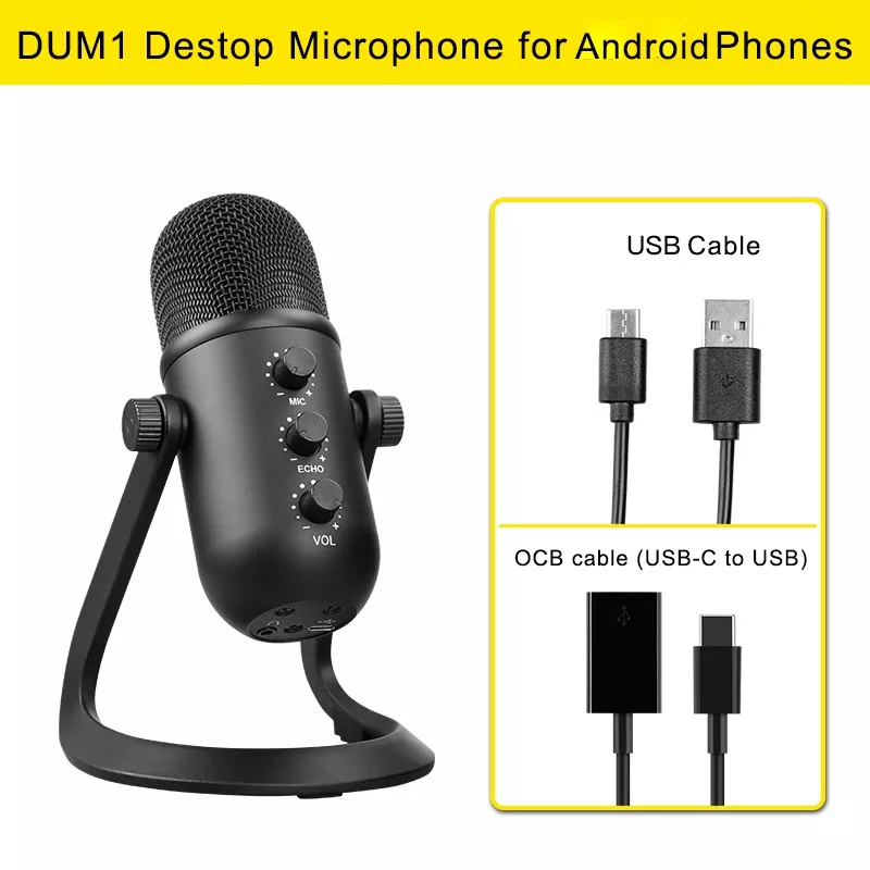 

USB Wired Microphone for Home Studio Karaoke Computer Mic With Stand Holder Audio Accessories and Cable Electronics Live Recording Abroadcasting Mikrofone
