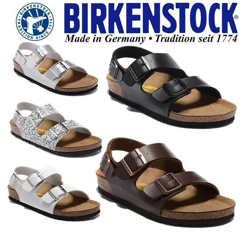 

Designer Birkinstock Slippers German Summer Boken Slippers Cork Sandals Beach Shoes Large Men's Shoes Women's Shoes Boken Shoes, White matt leather