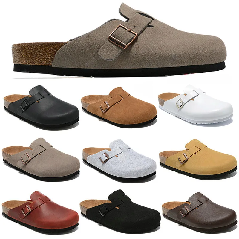 

New designer Boston summer cork flat slippers Fashion designs leather slippers Favourite Beach sandals Casual shoes Clogs for Women Men bag head Arizona Mayari