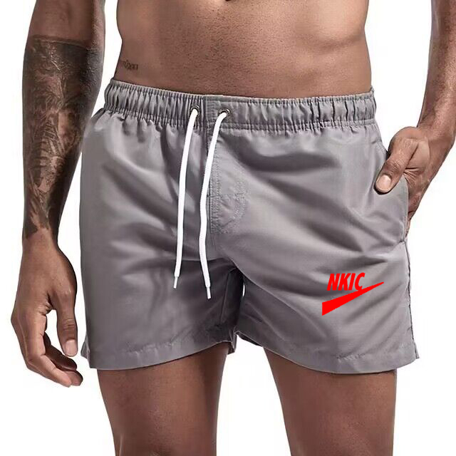 Men's Shorts Solid Sport Casual Fitness Breathable Gym Jogging Exercise Training Loose Male Beach Tracksuit Pants Brand LOGO Print