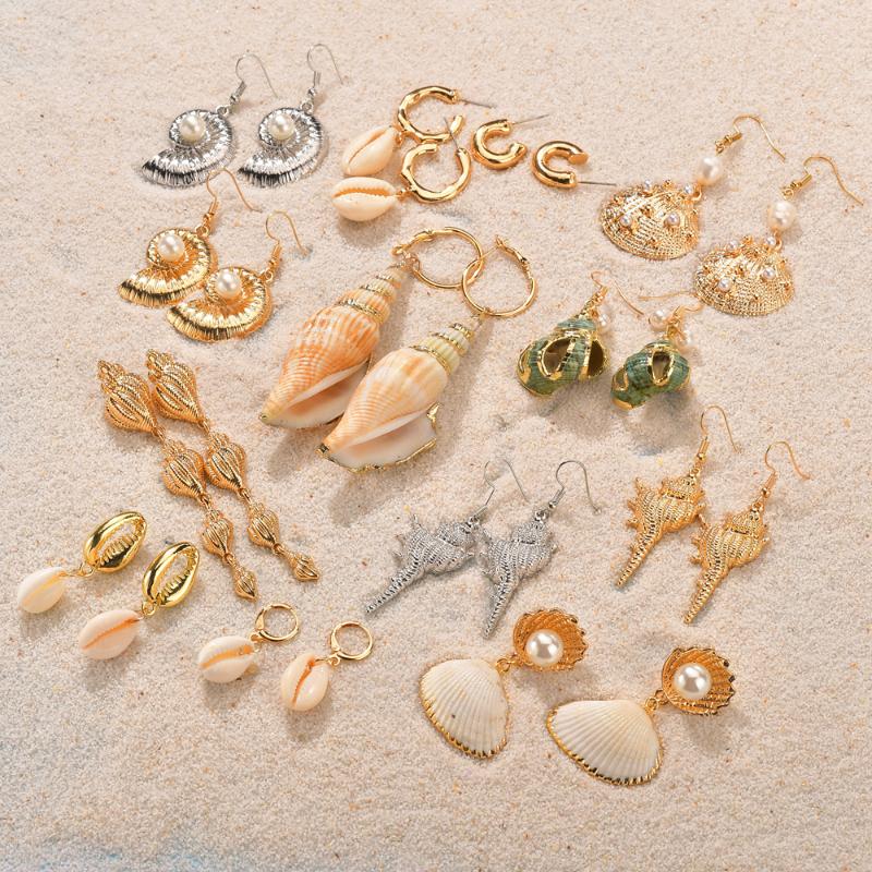 

Dangle Earrings & Chandelier Korean Natural Shell Drop Sweet Lvory Color Bohemian Stars Summer Conch Sea Clip On Earring Boho 2023Dangle