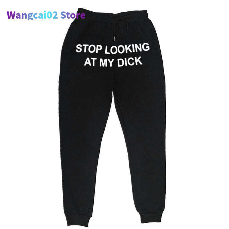 

Men's Pants Hip Hop Sweat Pants Men Women Joggers Stop Looking At My Dick Sweatpants Print High Waist TrousersHippie Trousers Men 022023H, 1black