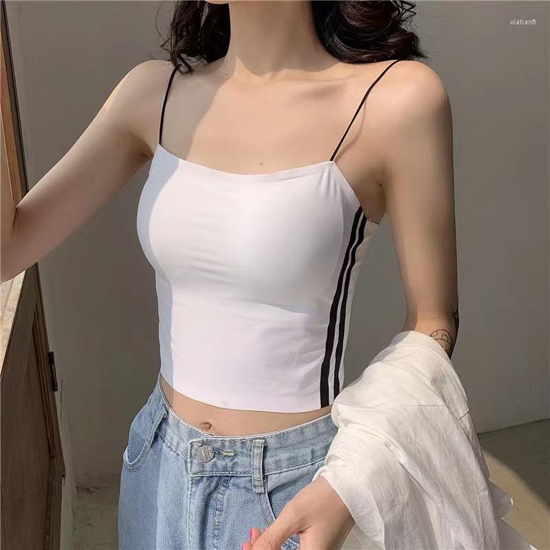 

Women's Tanks Women Top Ice Silk Bras Seamless Beauty Solid Bralette Sexy Lingerie Wire Free Underwear Women's Tube Tops Cropped, Black