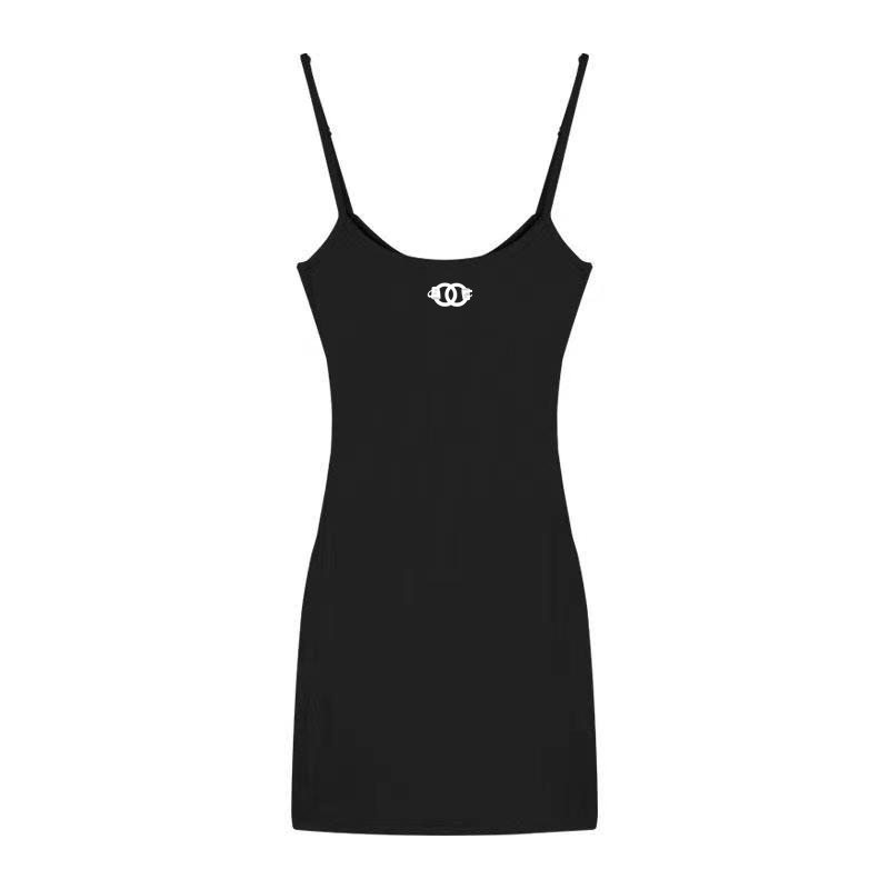 

Designer Women's Dress Casual Sling Dress Cotton Skin-friendly Luxury Fabric Summer Versatile CCSexy Short Skirt