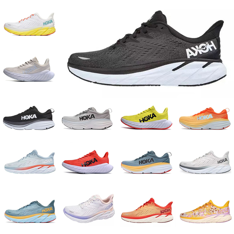 

Running Shoes for Mens Womens Hoka Bondi 8 Clifton Kawana Challenger ATR black pink white grey red blue Sports Trainer 36-45, #27