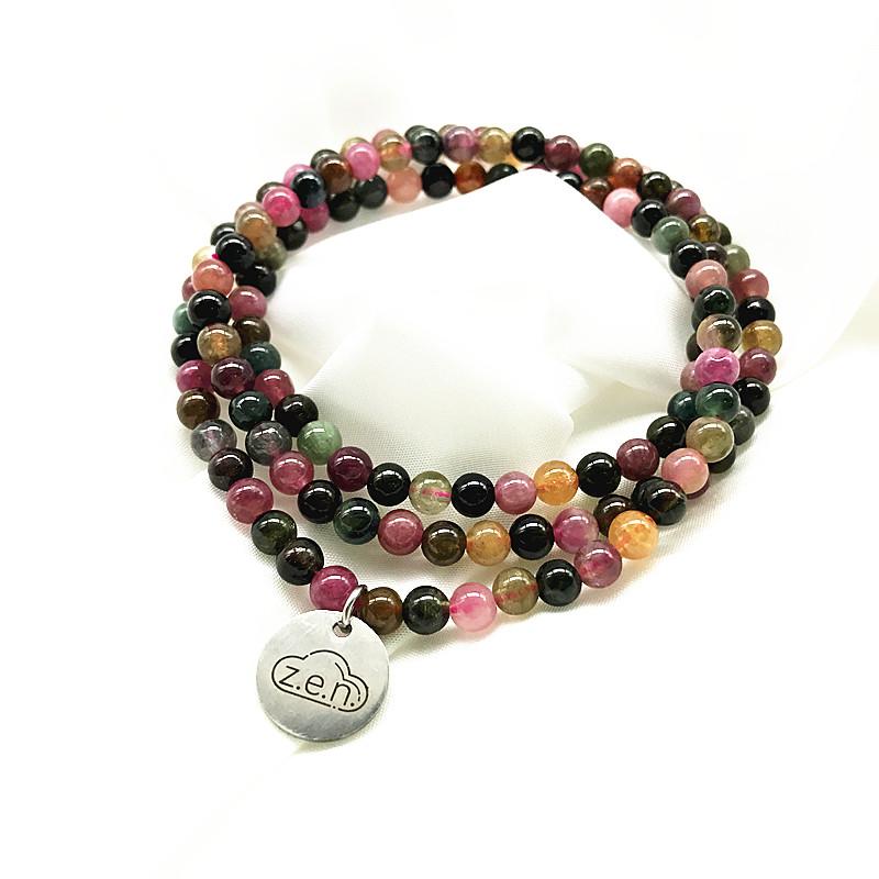 

Strand Women Bracelets Nature Brazil Tourmalines Stone 5 MM Round Bead Girls Yaga Bangle Pendant Necklace Good Quality Not Glass Beaded