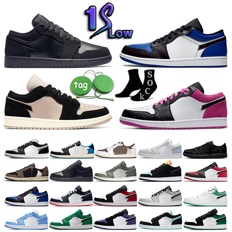 

Jumpman 1 Men Women Low basketball shoes 1S Triple White Shadow designer University Blue UNC Black Bred Toe Light Smoky Grey mens sneakers