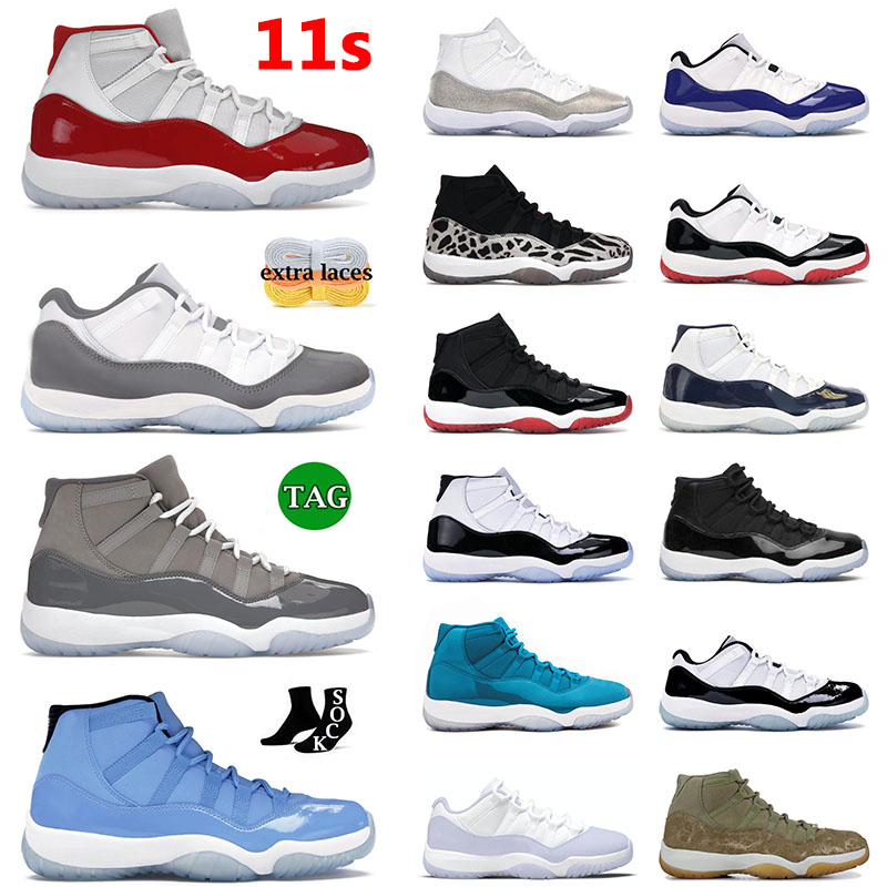 

Designer Mens Basketball Shoes Top Jumpman 11 11s XI Pantone Cherry 25th Anniversary Cap And Gown Space Jam Metallic Silver Rose Gold, A57 40-47 low legend blue