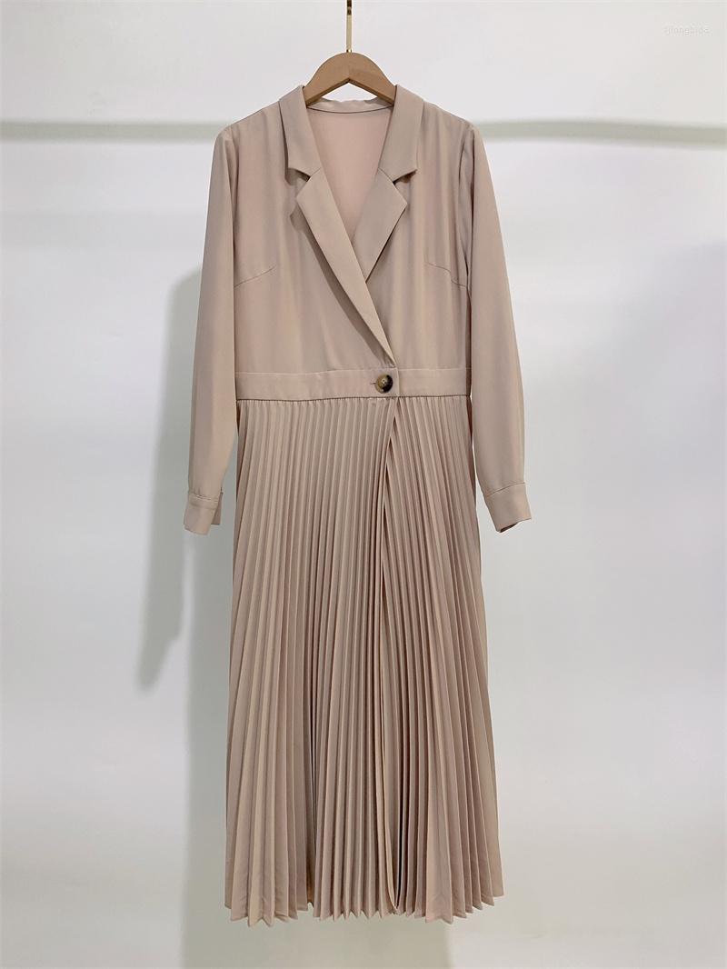 

Casual Dresses Spring Women 2023 Pleated Patchwork Suit Dress