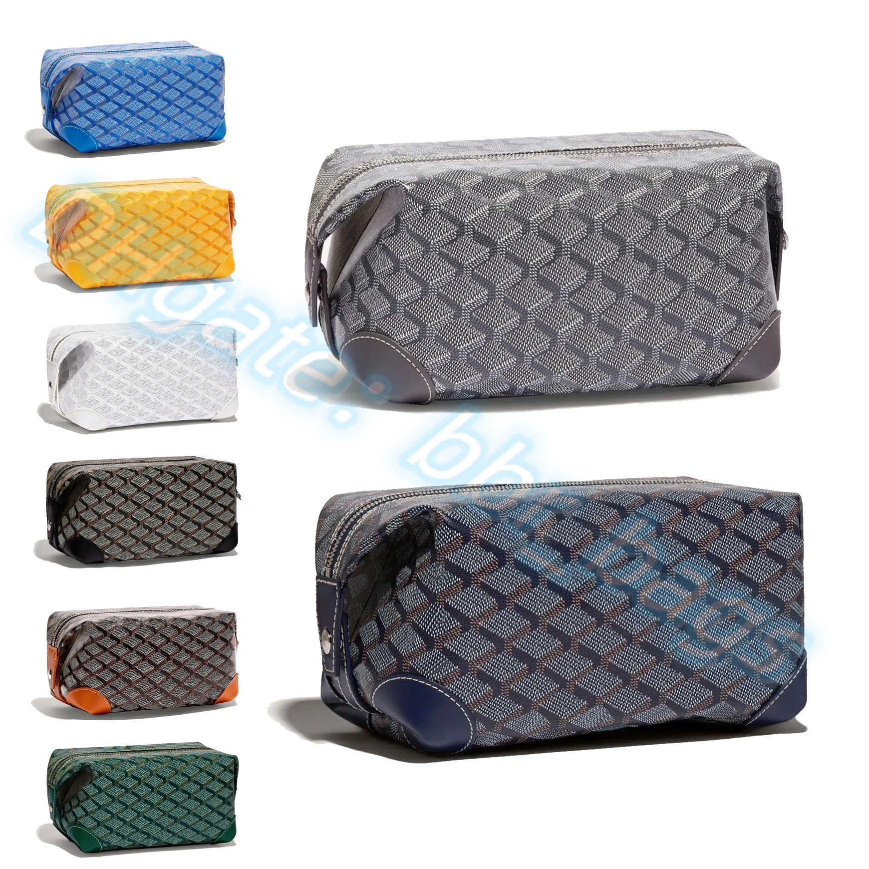 

Genuine Leather fashion goya Luxurys Totes handbag Toiletry 25 cosmetic makeup travel camera wash bag Designers bags Clutch Cross Body Shoulder famous Womens Men, Blue
