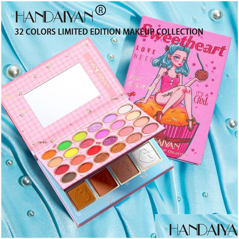 handaiyan 32 colors eyeshadow blush powder makeup pallete face contour highlighter blusher makeup eye shadow cosmetics