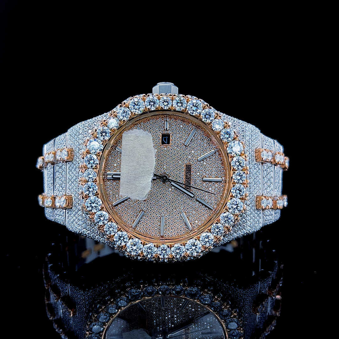 

High Quality Fashion Iced Out WatchesMens Wrist Luxury Round Cut Lab Gr DDGU VXXD, Black