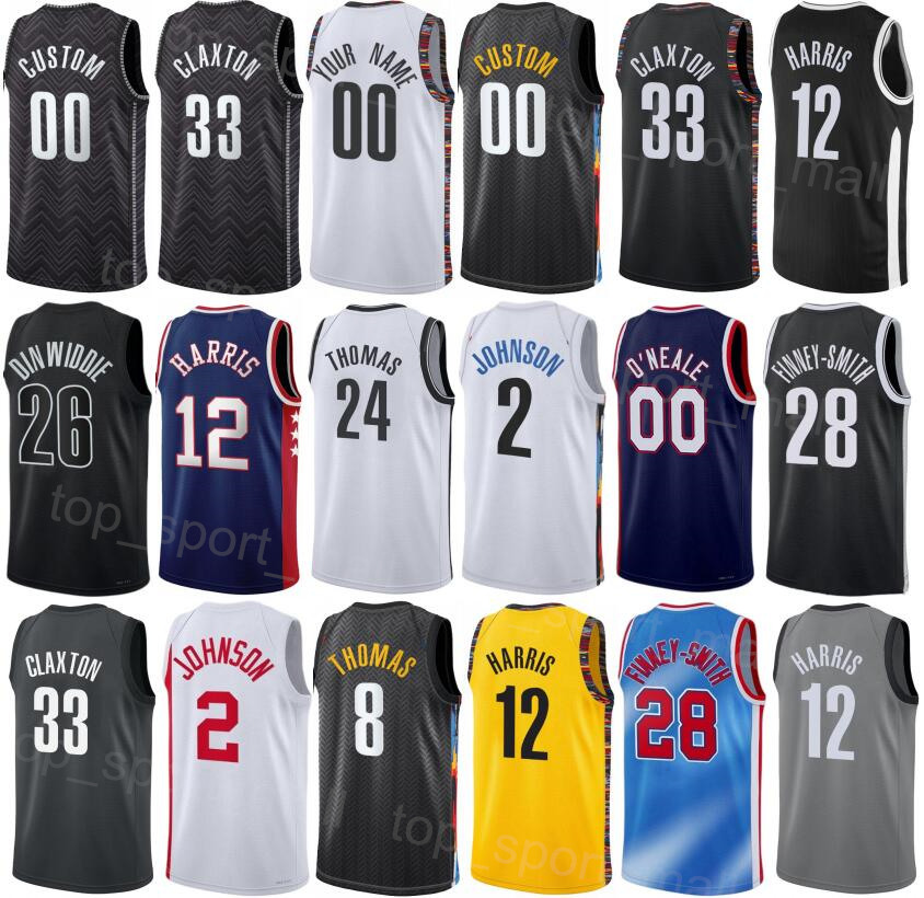 

Man Kids Printed Basketball Cameron Thomas Jersey 24 Joe Harris 12 Patty Mills 8 Edmond Sumner 4 Mikal Bridges Cameron Johnson Dorian Finney-Smith Spencer Dinwiddie, White