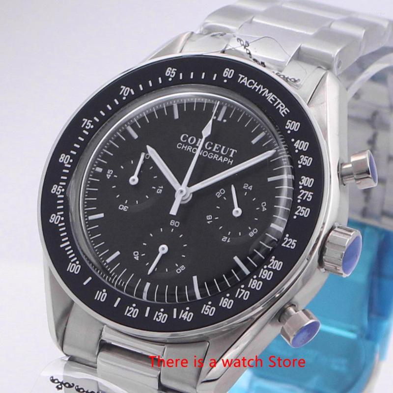 

Wristwatches 40mm Quartz Men Watch Sport 24 Hours Multifunction Chronograph Clock Stainless Steel Business 3022, No3