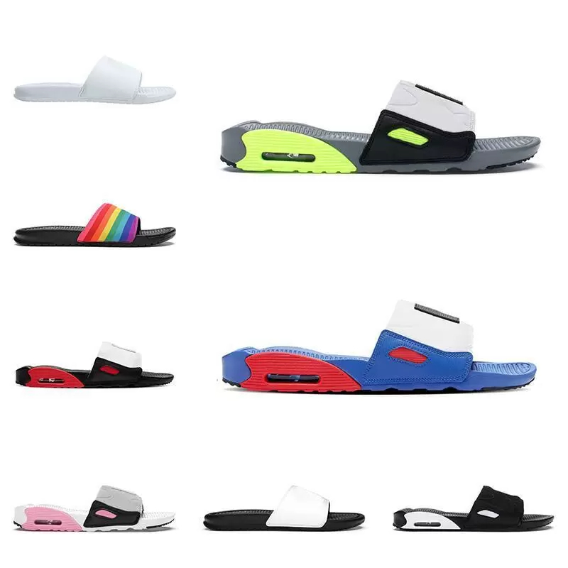 

2023 Summer Slippers Shoes Arrival Sports Air 90s Slide Men Women Fashion Sandals Black Grey Volt Blue Red Flat Flip Flop Trainers Max New mSandals size36-45