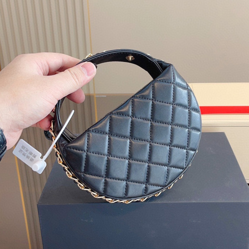 

23C Hobo Clutch With Chain Pouch Wrist Bag France Luxury Brand C Quilted Leather Mini Designer Women Top Handle Handbag Lady Nano Lipstick Evening Bags Coin Purse, Sky blue