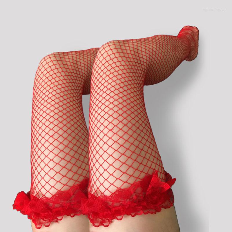 

Women Socks Sexy Lace Top Stay Up Dij High Ladies Hollow Mesh Nice Edge Lolita Panties, Black