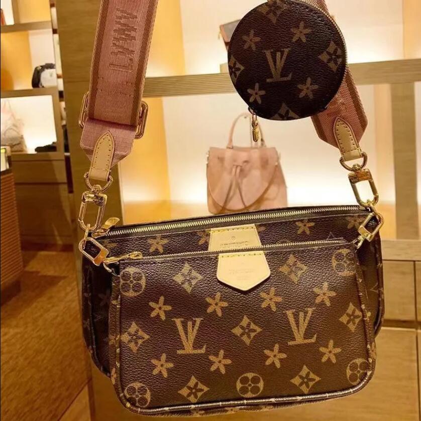 

3pcs/set Women Shoulder Bag pochette felicie Luxury Handbag Messenger Chain Strap Purse Clutch Tote louise Purse vutton Crossbody viuton, 2-brown grid