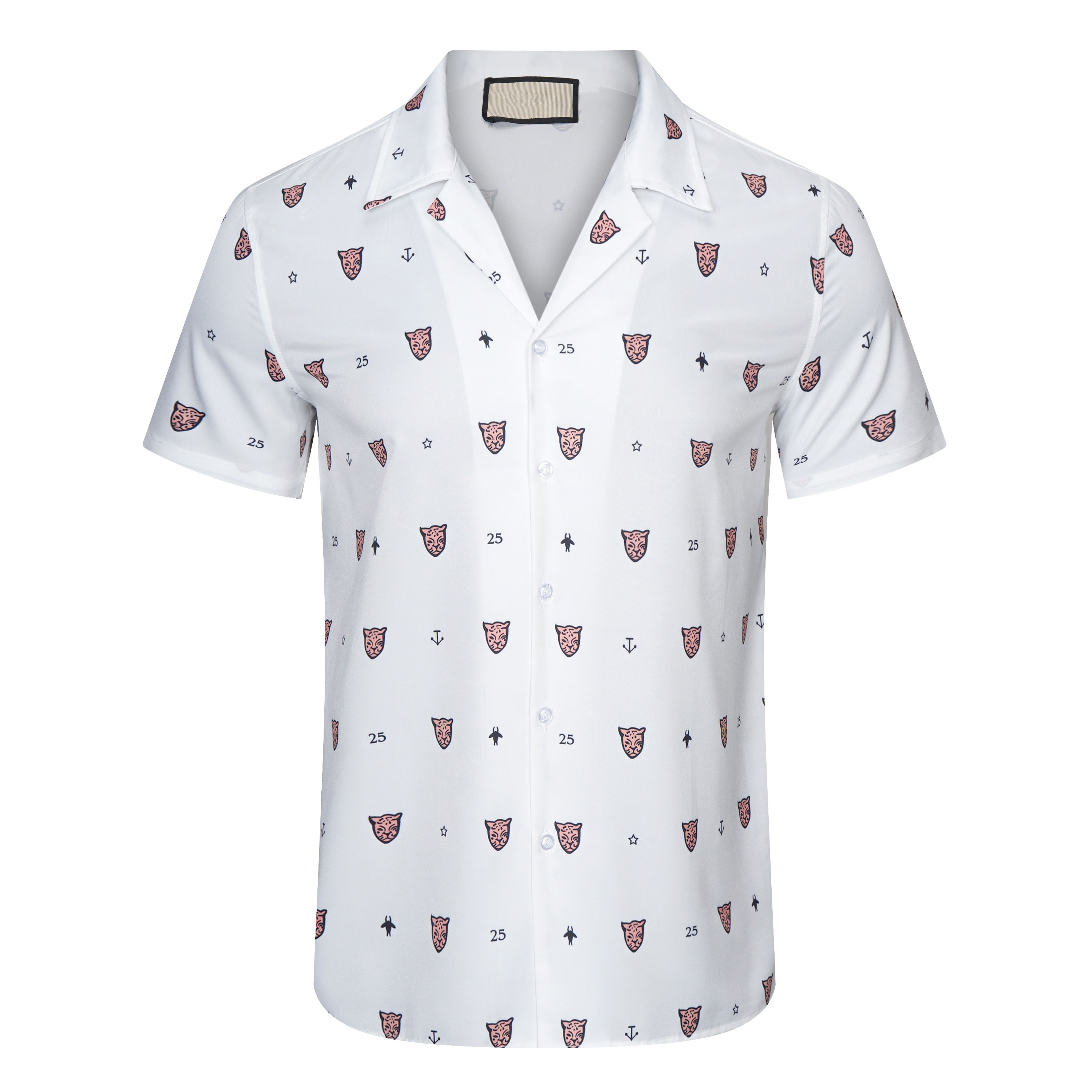 

Luxury Designer Men's T-Shirts Shirts Mens Fashion Geometric print bowling shirt Hawaii Floral Casual Shirts Men Slim Fit Short Sleeve Variety, White