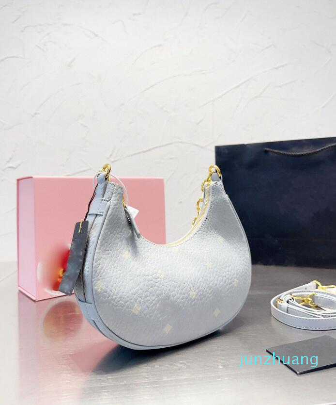 

designer bag Luxury bag crescent women's cross-body shoulder bag 2023, Misty grey