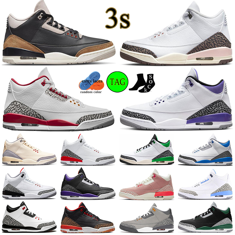 

Og 3s Basketball Shoes Jumpman 3 Retro Sports Sneakers Dark Iris Neapolitan Cardinal Red Desert Elephant Lucky Green Racer Blue Cool Grey Archaeo Brown Mens Trainers, #29 40-47