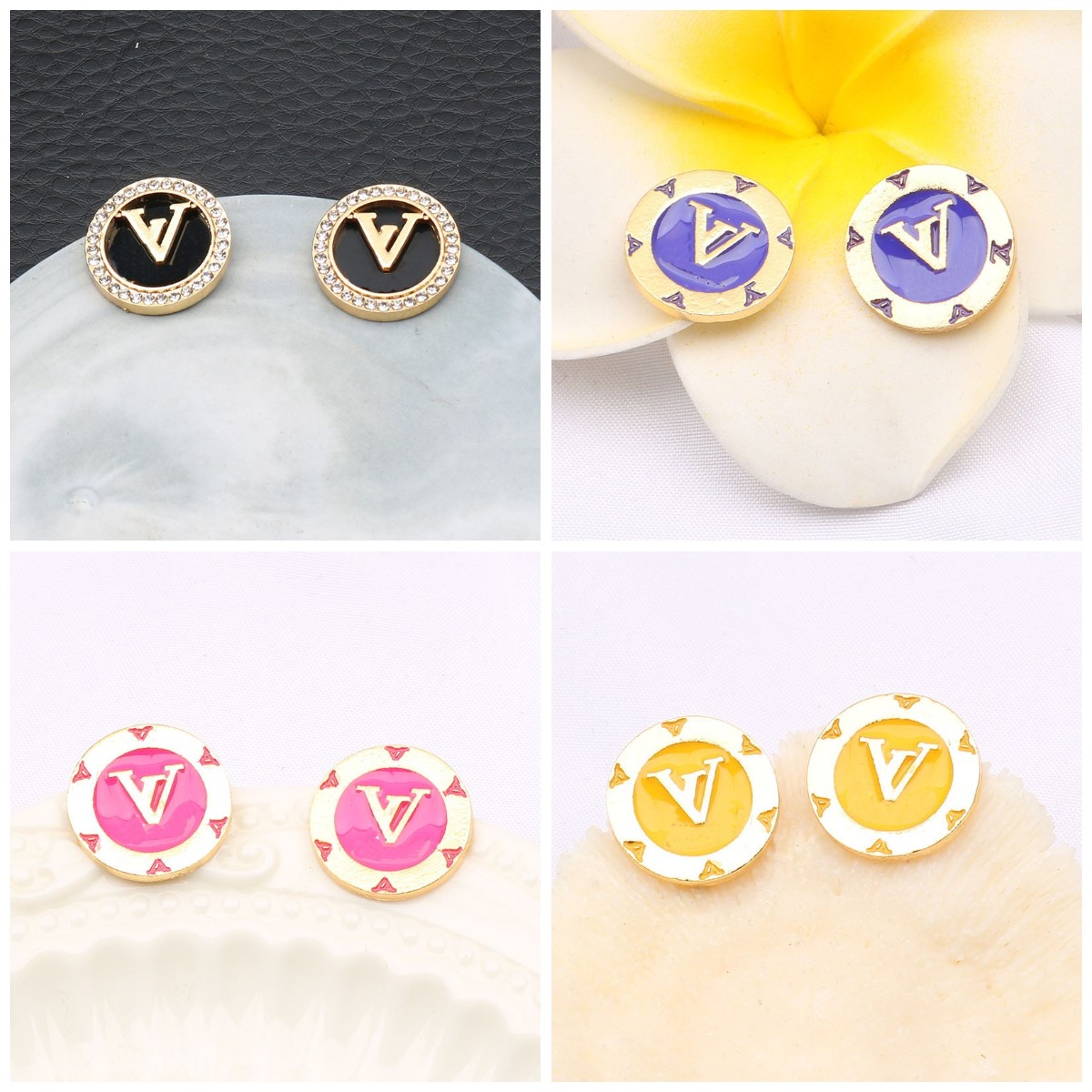 

Womens Brand Earrings Ear Stud 18K Gold Plated 925 Silver Plated Earring Crystal Pearl Party Women Designers Wedding Statement Jewelry Gift Box