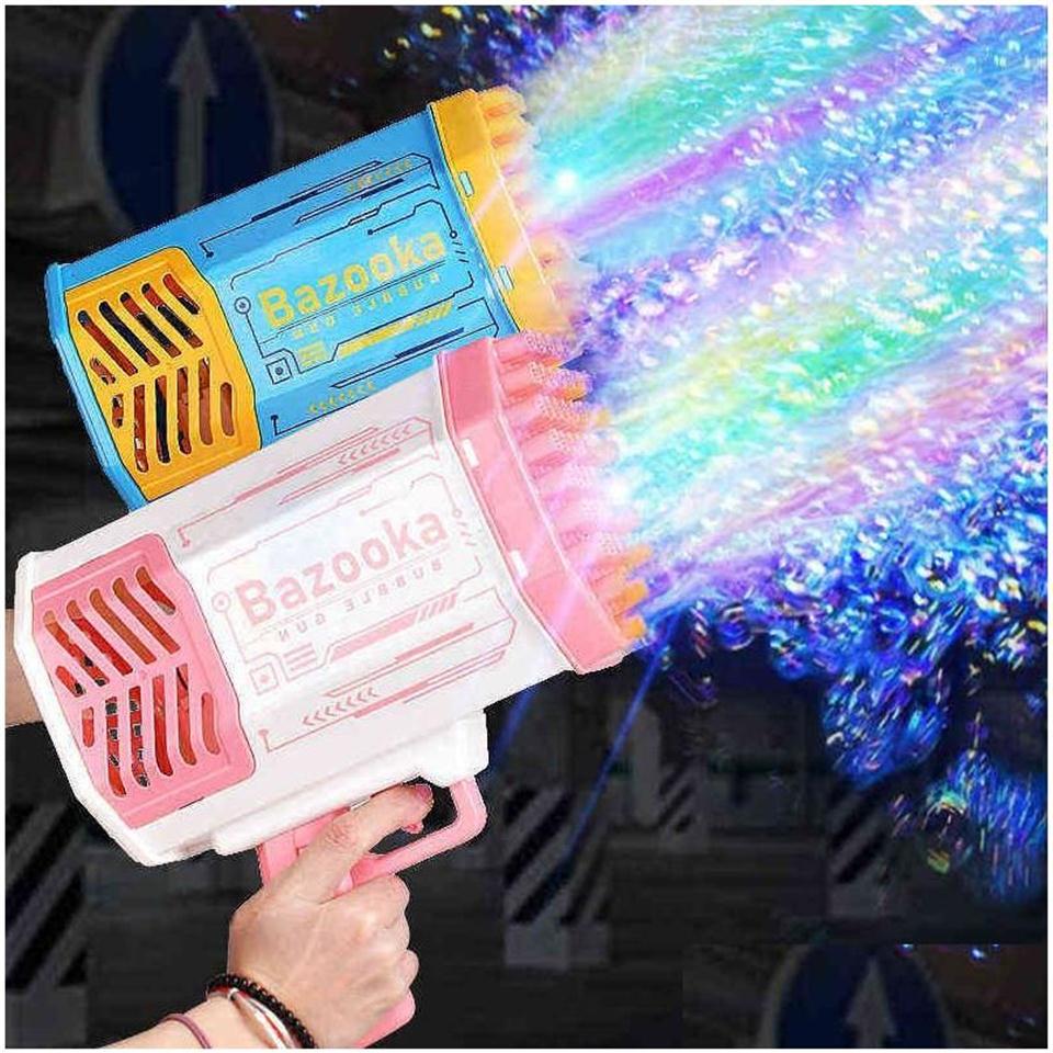 

Gun Toys 69 Holes Rocket Bubble Hine Matic Blower Bubbles Toy With Light Ourdoor Kids Soap Bath Childrens Day Gifts Drop Delivery Mod D329C
