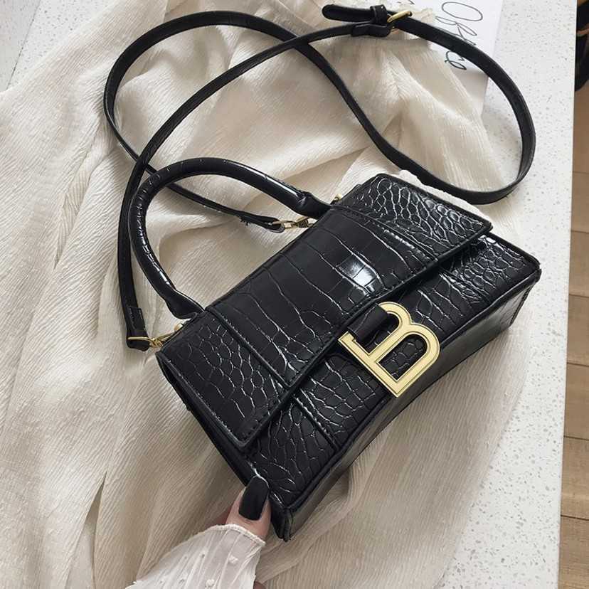 

Fashion Women's Bag 75%off Texture hourglass one shoulder messenger hand small bag girl Luxury Designer Handbags Bags Purse, Lilac colour