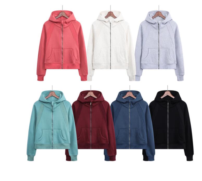 

Lu01 Yoga Outfits Sweatshirt Scuba Hoodies Full Zip Ovesized Coat Gym Clothes Women Sweater, Pink