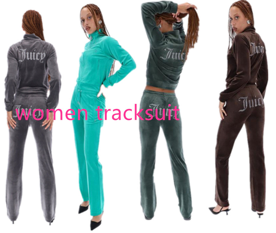 

designer women clothes Women's Two Piece Pants juicy tracksuits Velvet Juicy Tracksuit Women Coutoure Set Track Suit Couture Juciy Coture Sweatsuits, Navy blue