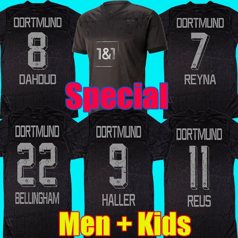 

HALLER Soccer Jerseys 22 23 Man Football Shirt REUS DORTMUND NEONGELB BELLINGHAM HUMMELS BRANDT Men Kids Kits Maillot De Foot 2022 2023 Tops All Black Special, Special patch
