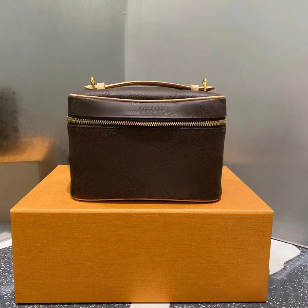 

Luxurys Designers Bags M44936 NICE NANO Women's Shoulder Bag small tote original Street bag L Cosmetic Cases handbags fashion Genuine Leather makeup toiletry pouch, Brown