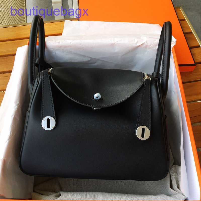 

Authentic merchandise Genuine Lindi Bags H ermes for sale Swift cowhide bag on the top layer 26CM doctor high fashion women's hand shoulderHave Real Logo, Black2