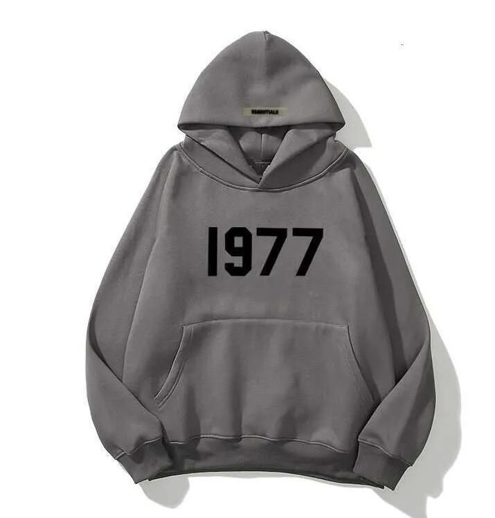 

2023 Winter fashion Oversized Men essentials Hooded High Quality 1977 Flocked 100% Cotton Sweatshirts Loose Couples Tops Fashion Hip Hop Hoodie, Postage subsidy shot