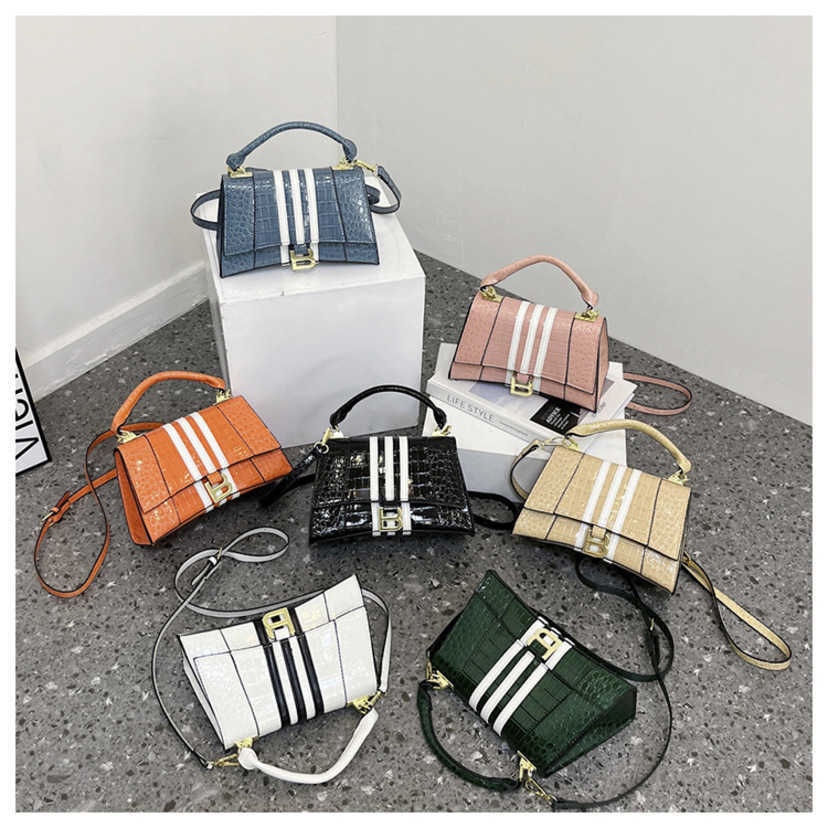 

Fashion Women's Bag 75%off Women's One Shoulder Hourglass Small Square Bag Texture Luxury Designer Handbags Bags Purse, Black9