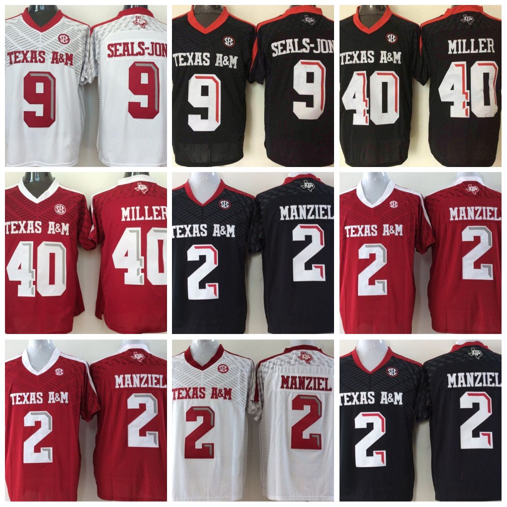 

Football Jerseys NCAA Texas AM Aggies Football 2 Johnny Manziel Jersey white navy red black Top Quality, Style