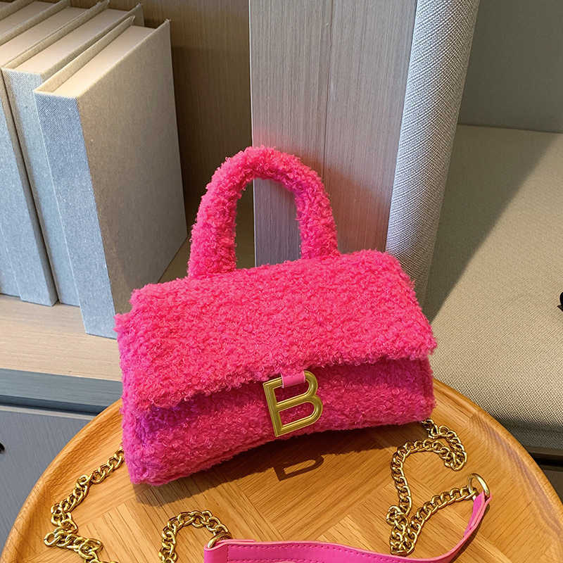 

Autumn 2023 Factory Wholesale Women's Bag Bag women's lamb wool portable one-shoulder messenger hourglass bag Shoulder Messenger Handbags 55%off, Rose red
