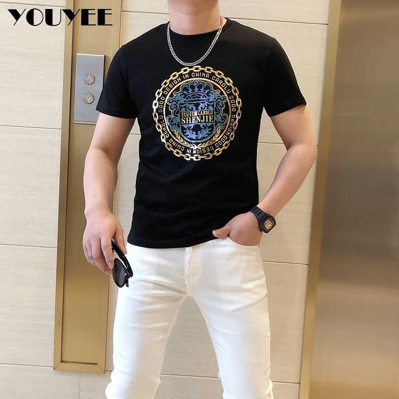 Men's T-Shirts Fashion Mercerized Cotton Tshirt Men's 2022 Summer New Designer Printing Youth Brand Handsome Casual Male Tops Man Red Clot
