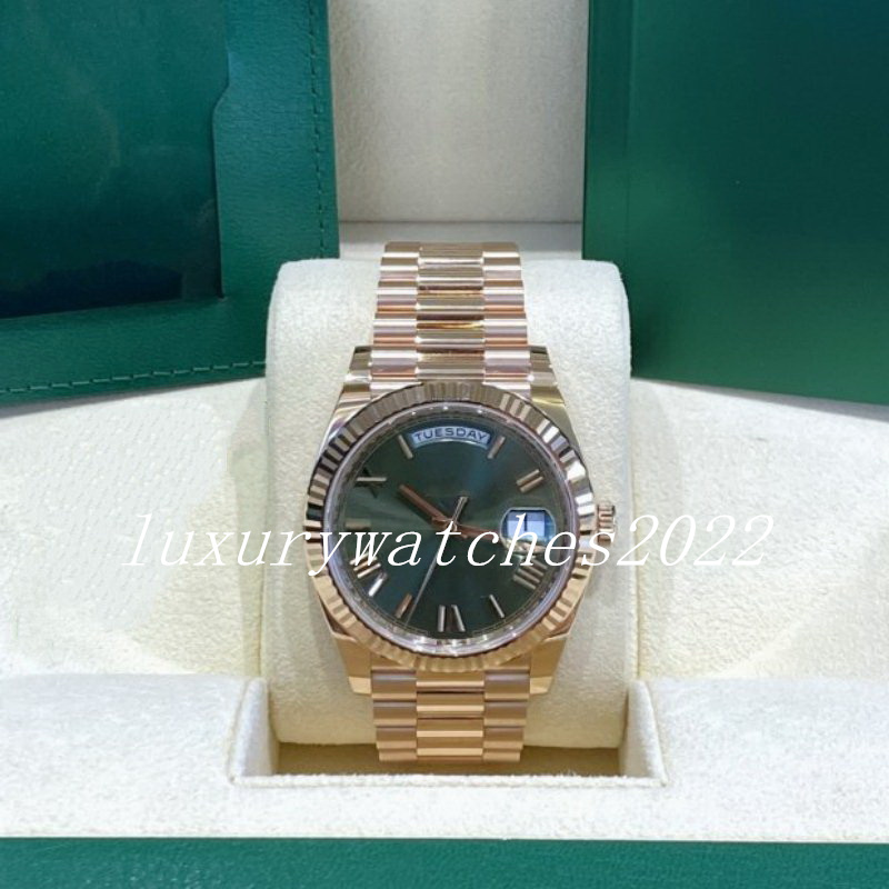 

20 Styles Mens Watch 40mm Roman Dial Automatic Mechanical Movement Rose Gold Stainless Steel Sapphire Glass High-quality Classic President Wristwatches, Add waterproof