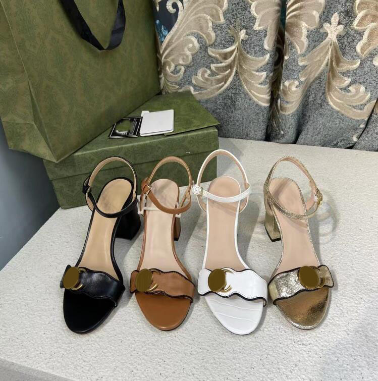 

Women High Heel Sandals Letter Double-G-letter Open Toe Thick Heel Casual Shoes 2023 Summer Lady Fashion Nude White Black Matte Wedding Shoes 35-41, Red