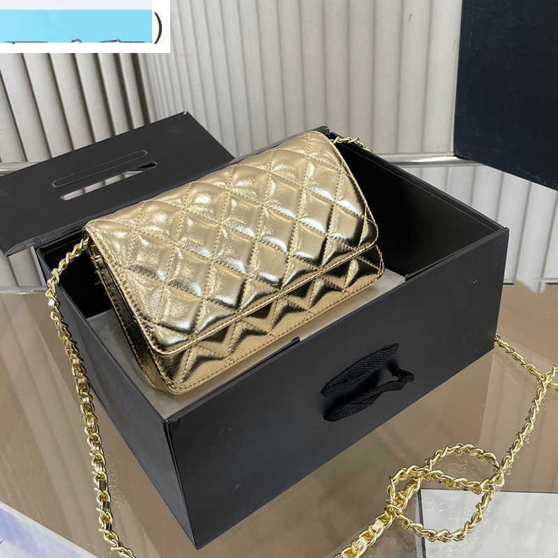 

Wallets Womens Vinatge Leisure Woc Wallet Bags With Gold Metal Hardware matelasse Chan Crossbody Shoulder Purse Card Holder Multi Pochette D, Box