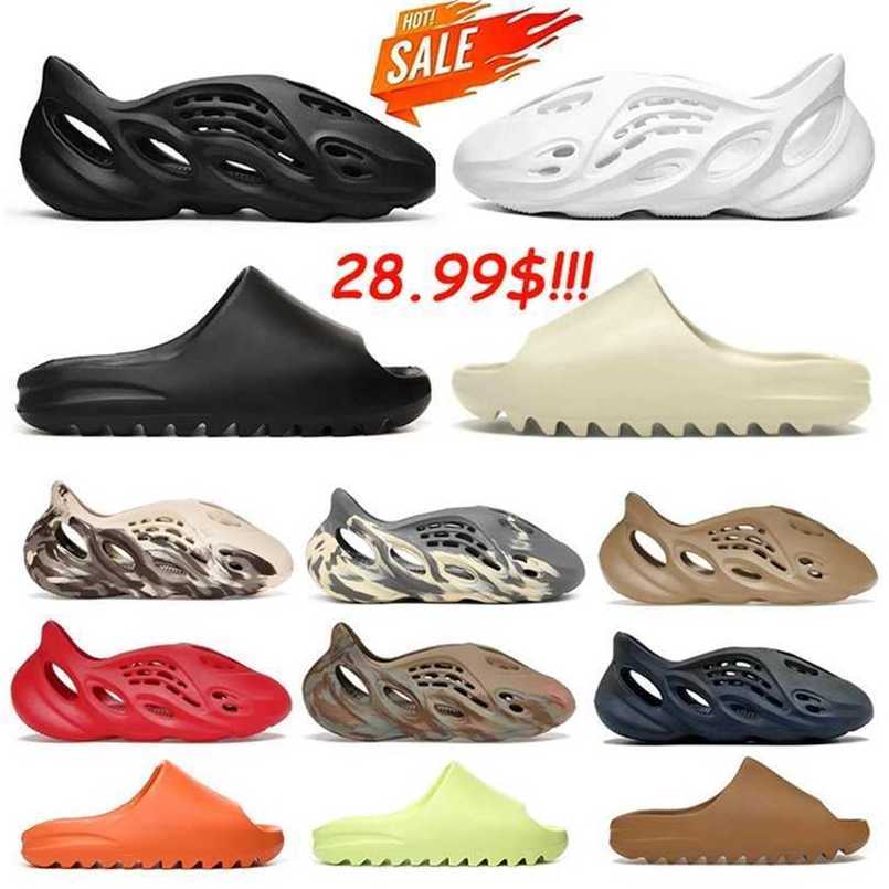 Designer Slippers Men Women flat slides Mens Womans shoes enflame orange Desert sand Bone Earth brown Sandals Outdoor Beach Resin Pure Sandal 010QW5