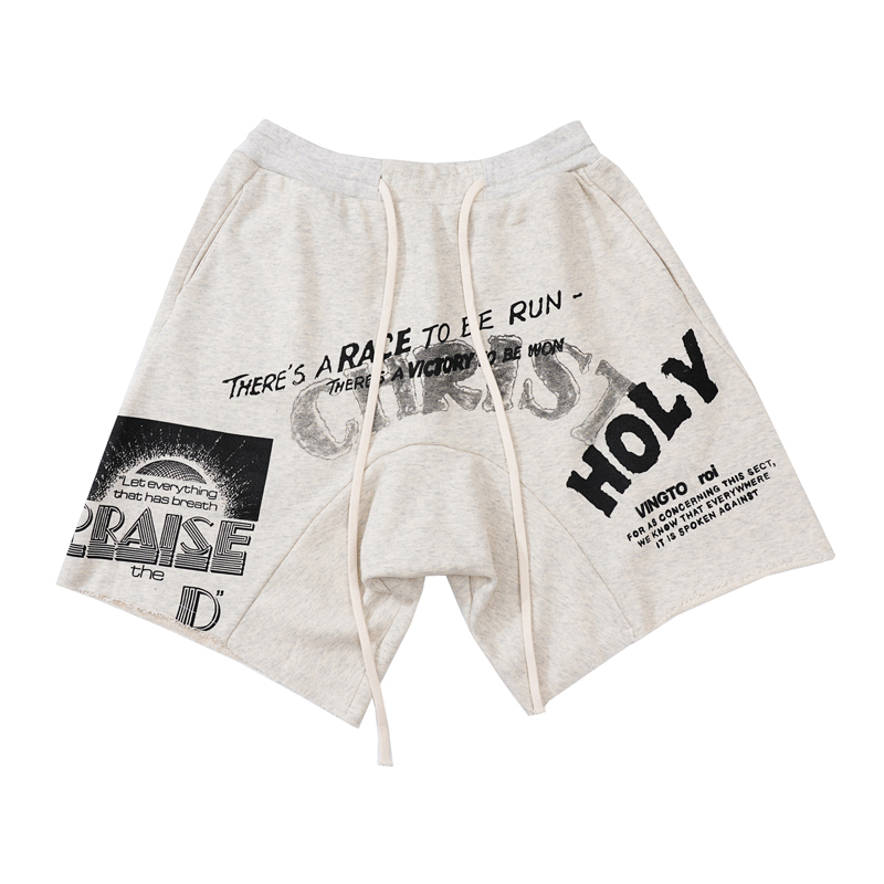 

23ss Washed Grey Shorts Women Men Summer Skateboard Cotton Running Middle Pants Jogging Short Sweatpants