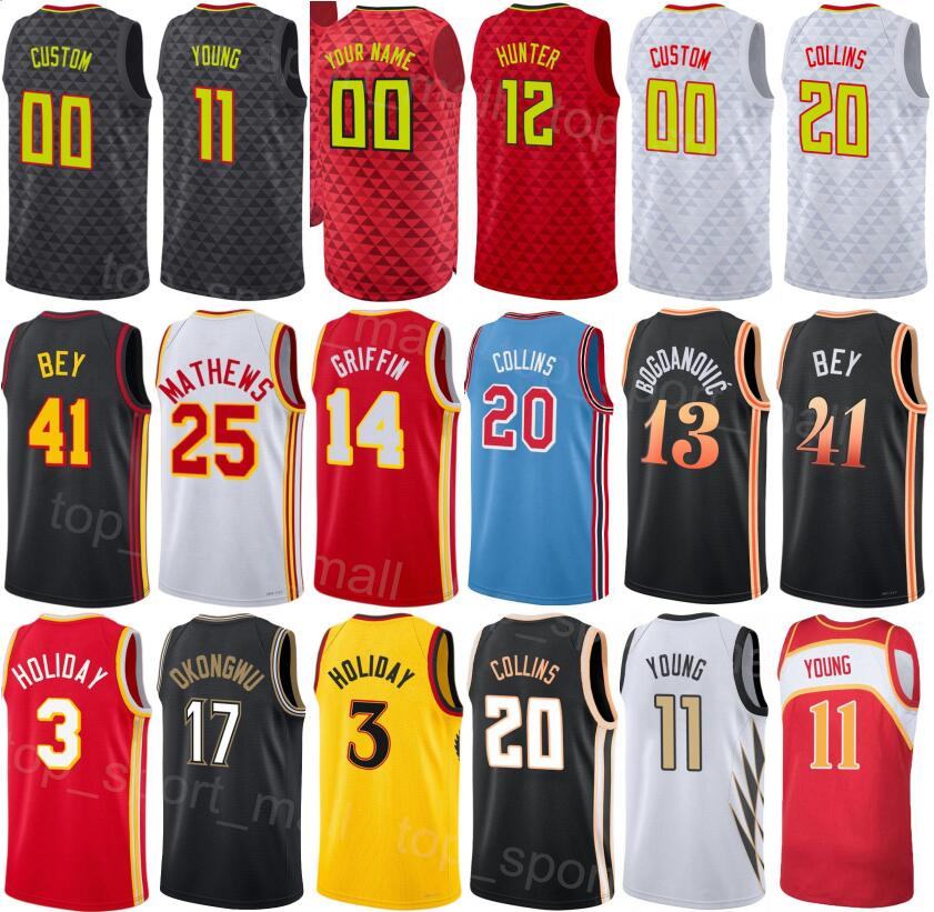 

Men Woman Print Basketball Aaron Holiday Jerseys 3 Onyeka Okongwu 17 Jalen Johnson 1 Trent Forrest 2 Clint Capela 15 Dejounte Murray 5 AJ Griffin 14 Icon Classic Sport, Red