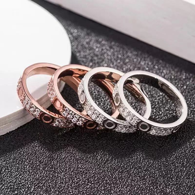 

love ring womens couple Diamond screw stainless steel zircon jewelry gifts for woman Accessories wholesale