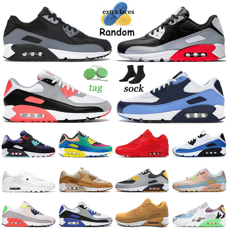 

90 90s Hotting Selling Running Shoes Airmaxs Fashion Designer Obsidian Cool Grey Infrared Flyleather NRG Bacon Pure Platinum Size 46 Womens Mens Sneakers Trainers, A9 white orange black 40-46