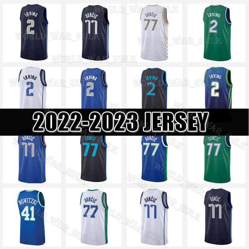 

Kyrie Irving Luka Doncic Basketball Jersey 41 2 77 Dirk Nowitzki Jerseys Dallas''Mavericks''Mens Retro Stitched Embroidery Mesh 2022 2023, New jersey(x n)