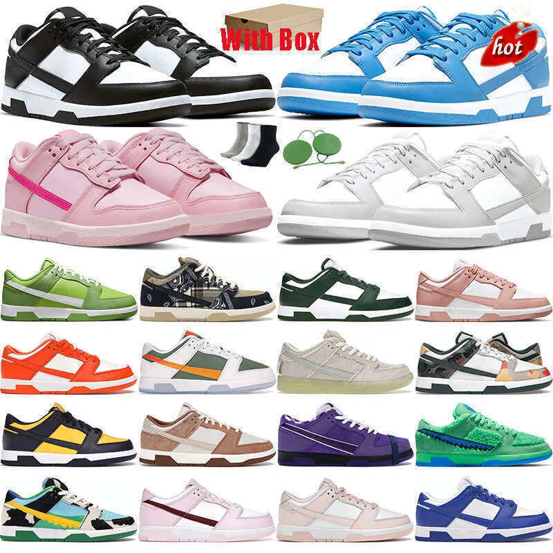 

Box With dunks Casual Shoes Panda Black White Unc Grey Fog Patchwork Varsity Green Mummy Triple Pink Orange Pearl Syracuse Purple Lobster